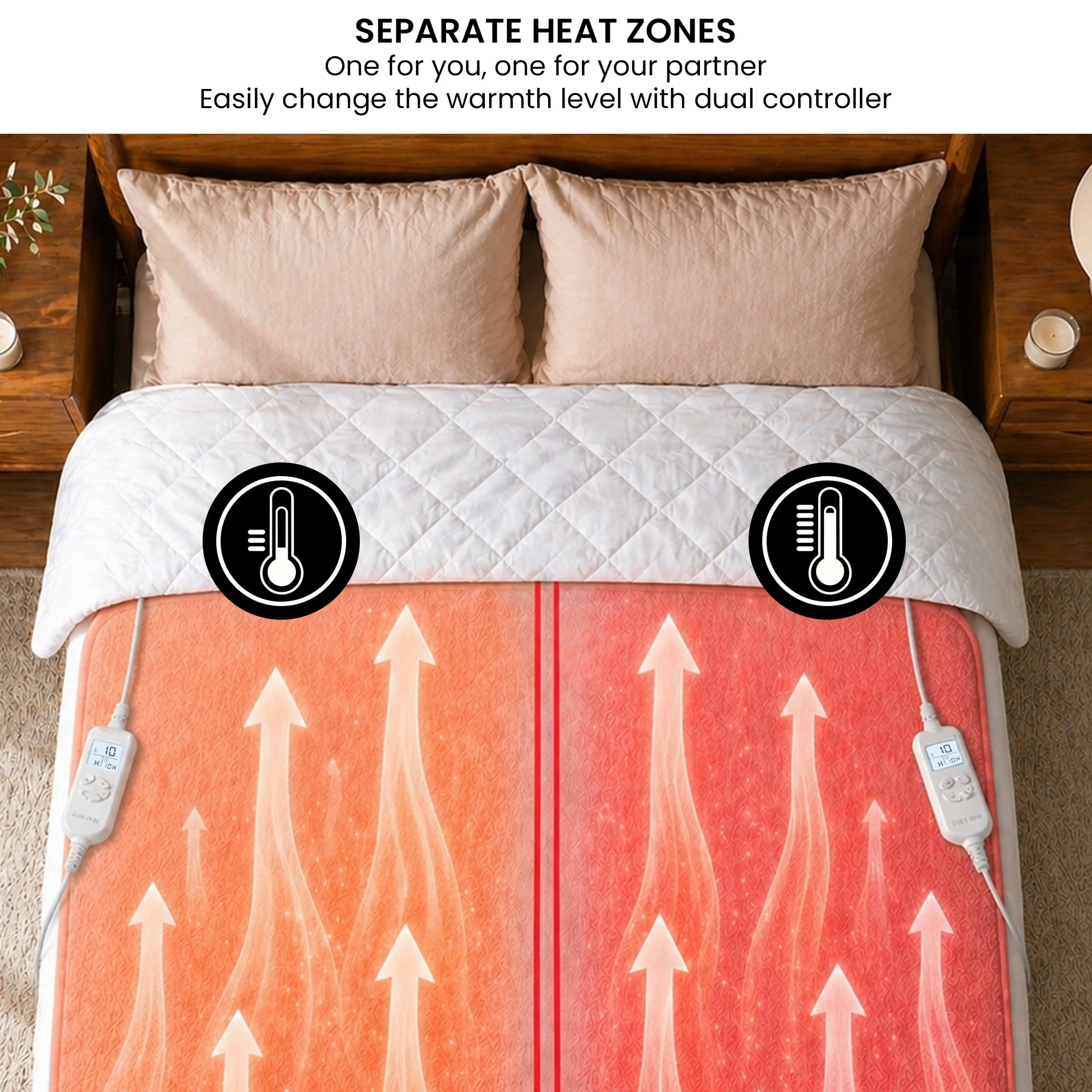 Laura Hill 9-Level Heated Fitted Electric Blanket with Fleece Underlay - King - Image 9