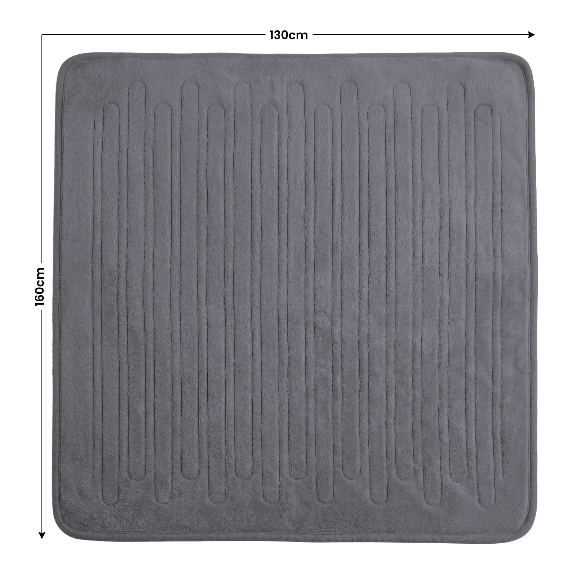 Laura Hill Heated Electric Blanket Fleece Throw (Grey) - Image 2