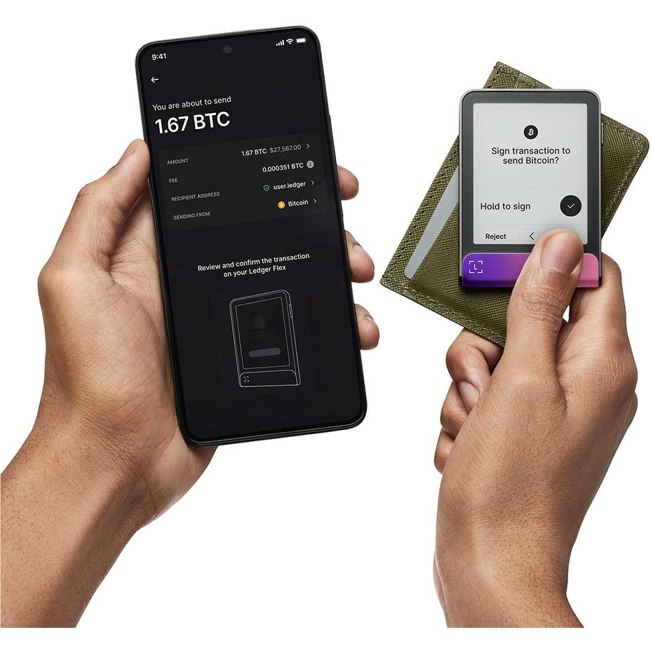 Ledger Flex Crypto Hardware Wallet with Recovery Key (Crimson Magenta) - Image 3