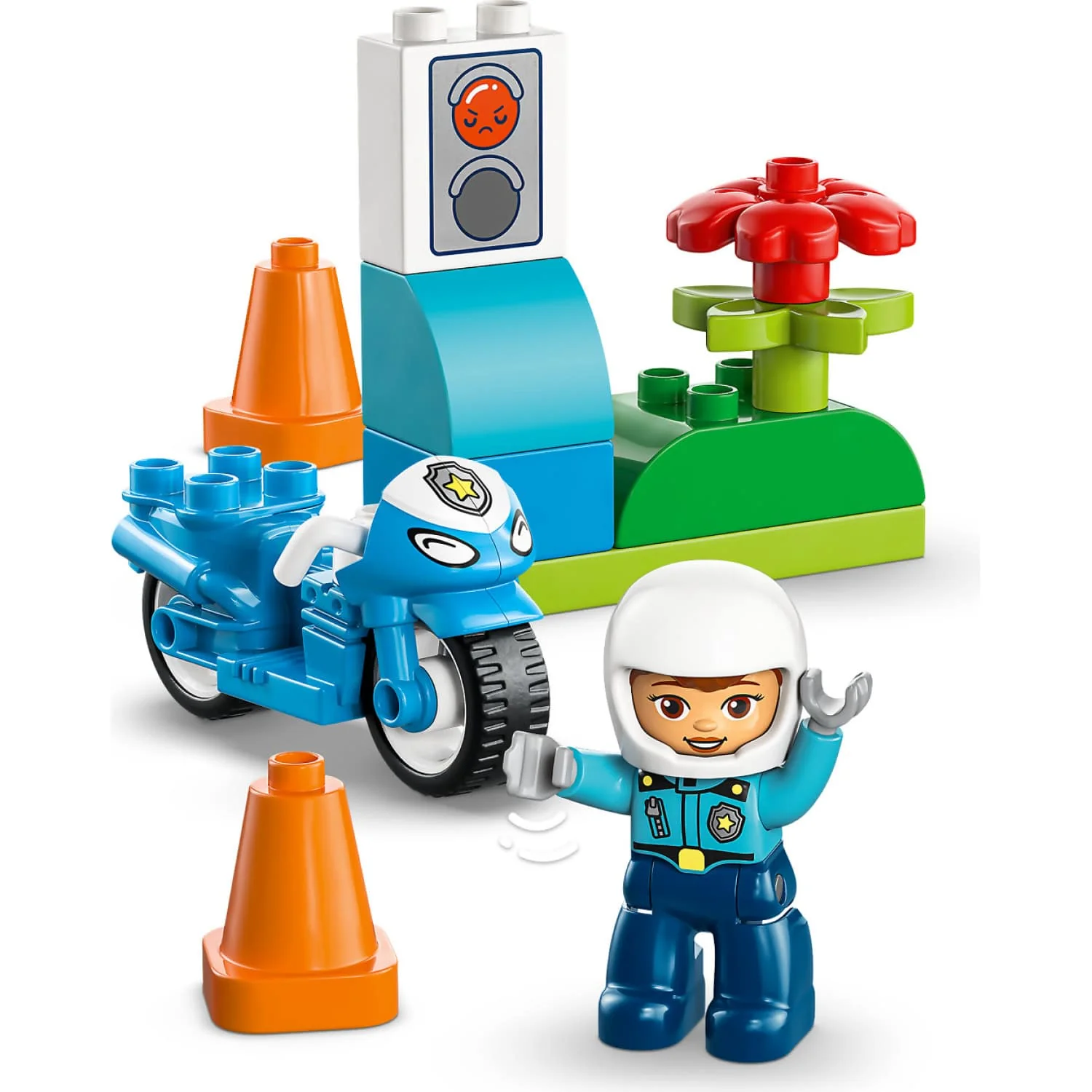 LEGO 10471 Blue Police Motorcycle - Duplo - Image 4