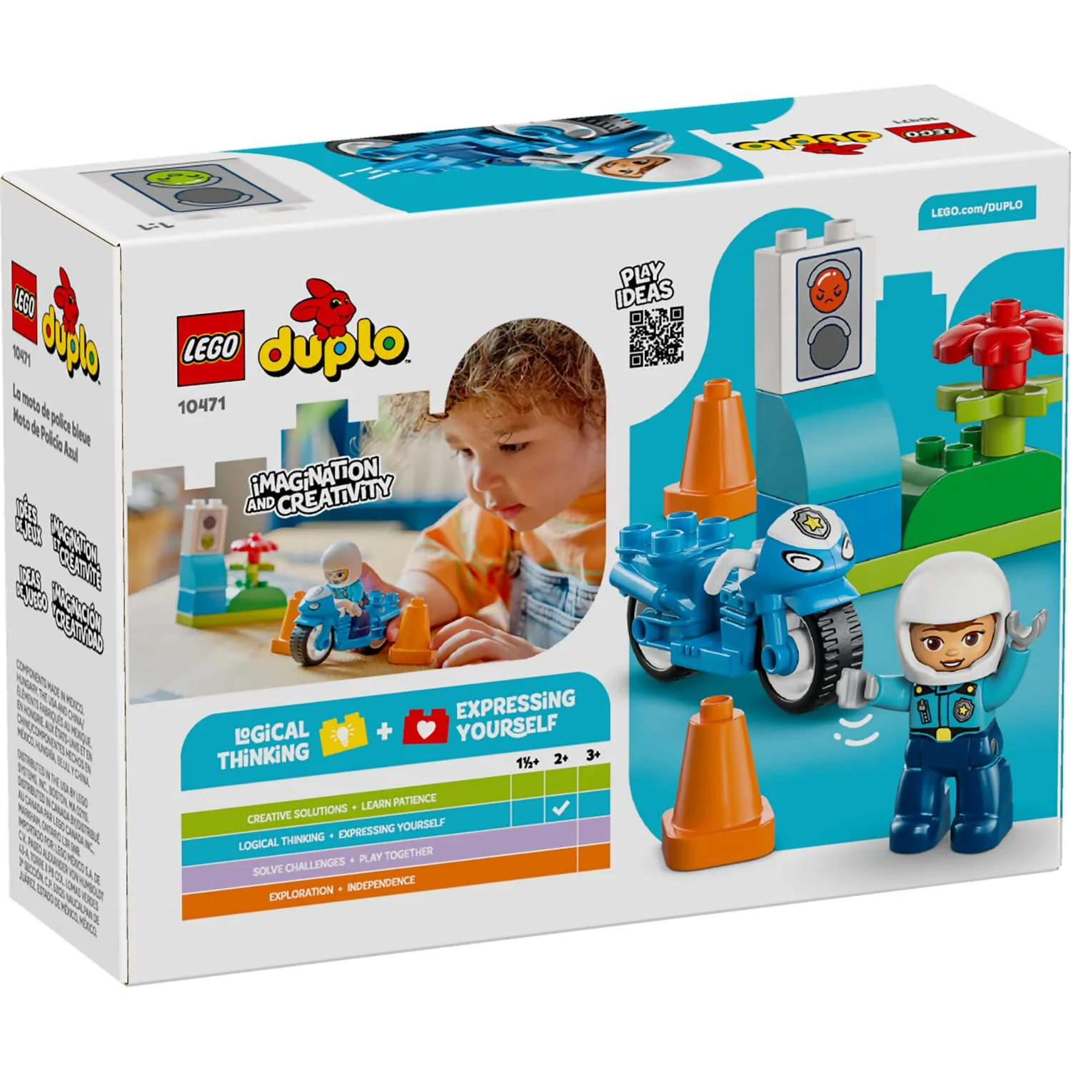 LEGO 10471 Blue Police Motorcycle - Duplo - Image 9