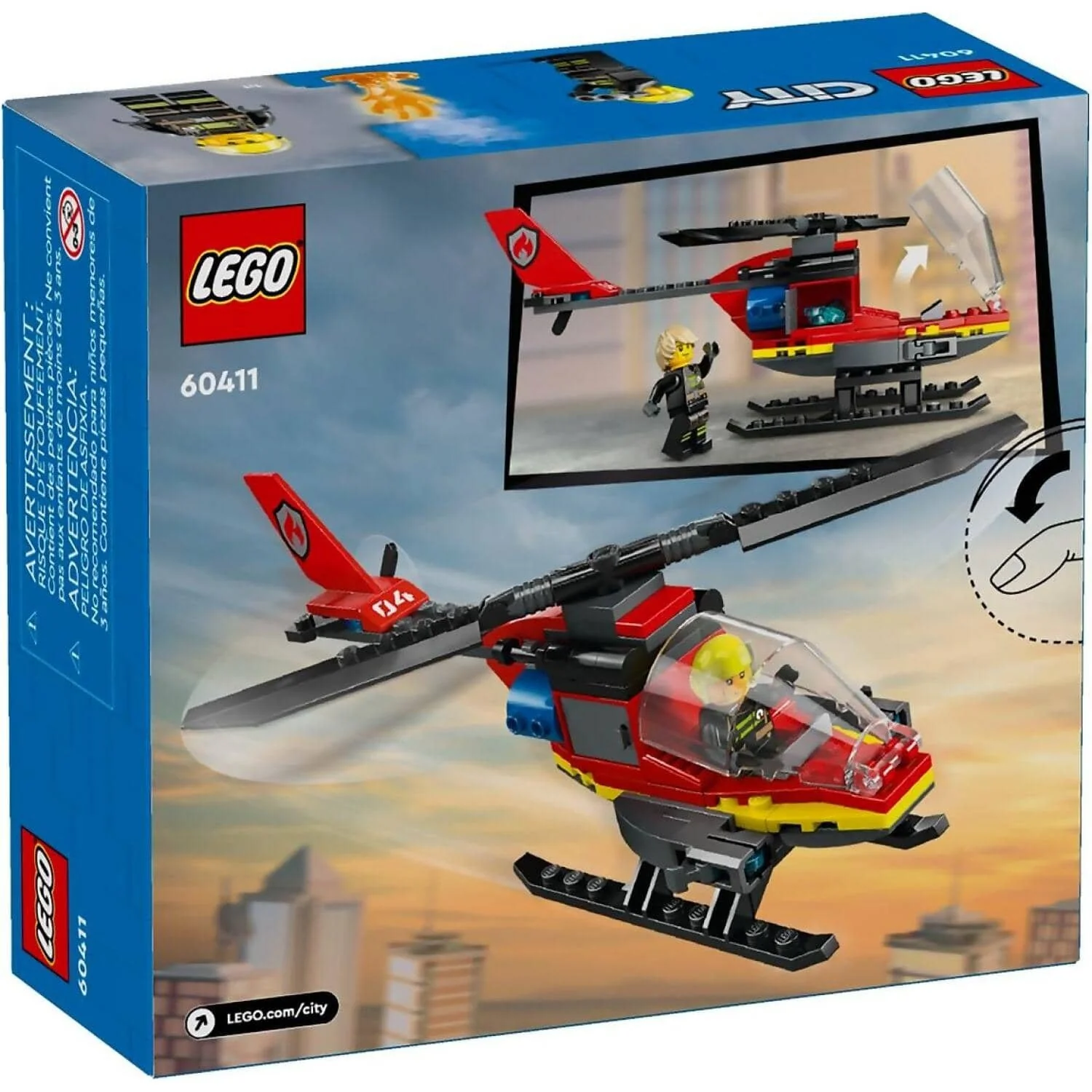 LEGO 60411 Fire Rescue Helicopter - City - Image 5