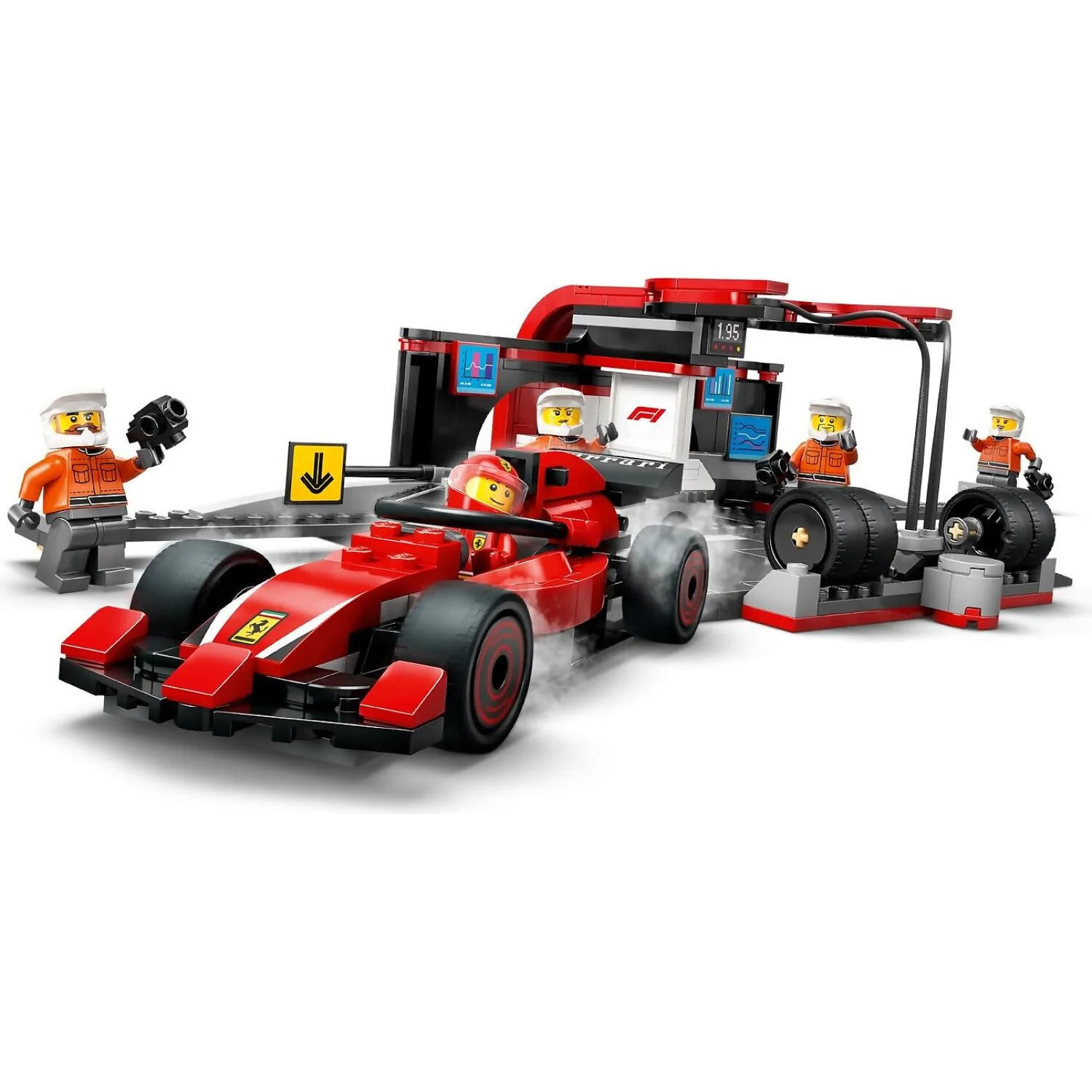 LEGO 60443 F1® Pit Stop & Pit Crew with Ferrari Car - City - Image 2