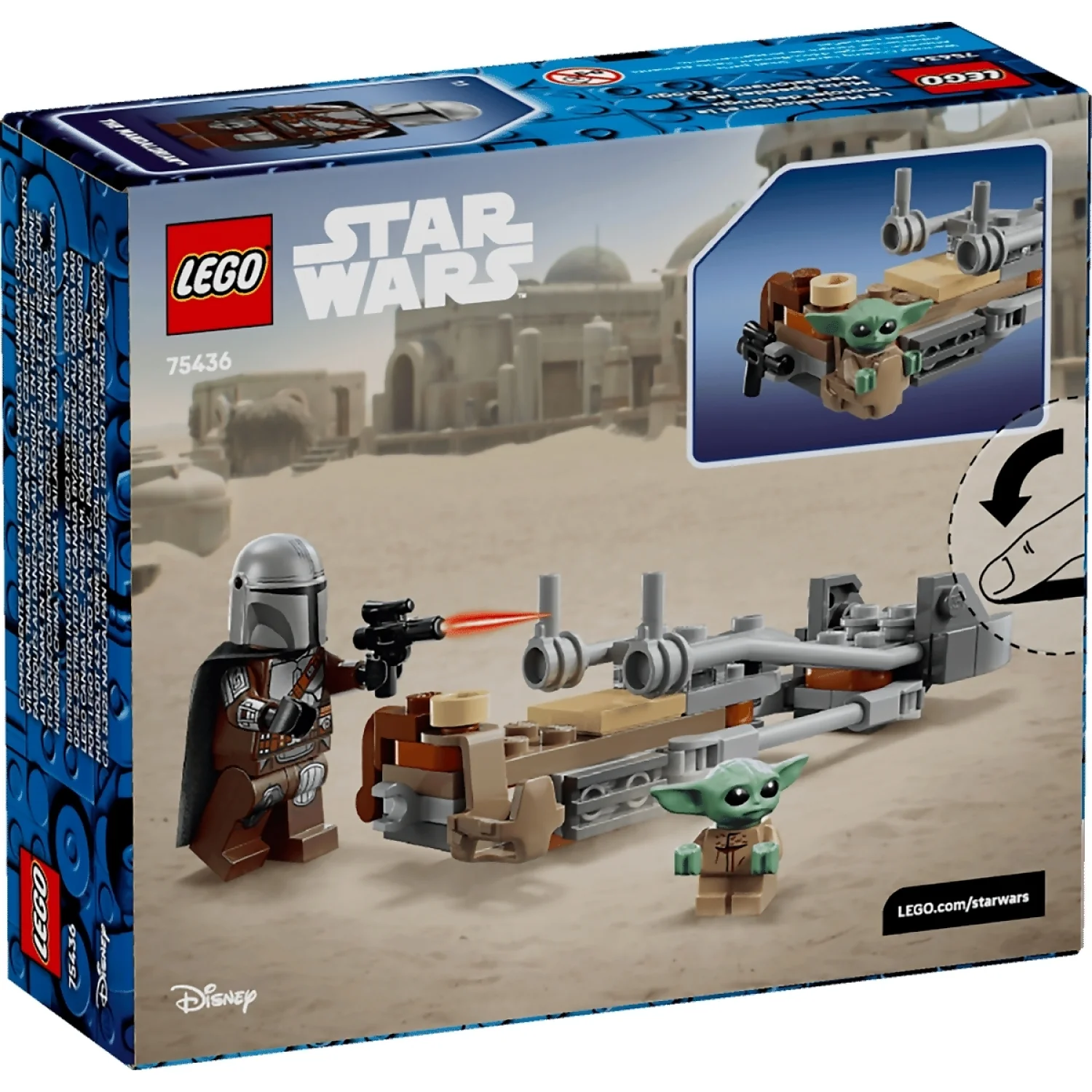 LEGO 75436 The Mandalorian and Grogu's Speeder Bike - Star Wars - Image 8