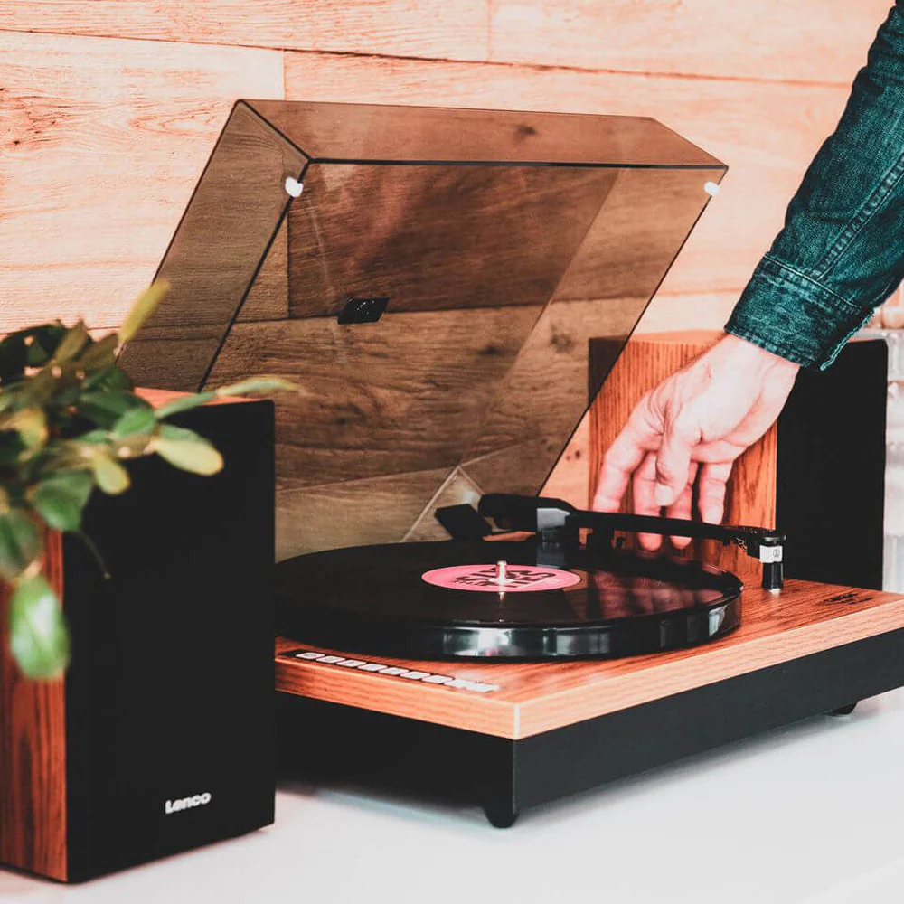 Lenco LS-300 Turntable with Bluetooth Connectivity & 2 Speakers (Wooden) - Image 2