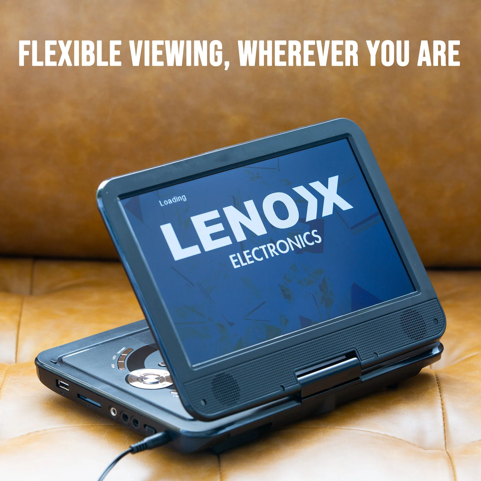 Lenoxx 10.1" Portable DVD Player with 270-Degrees Swivel-Screen & Rechargeable - Image 2