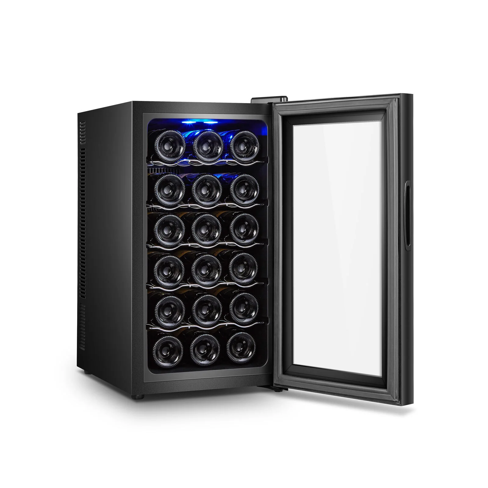 Lenoxx 18 Bottle Thermoelectric Wine Fridge, 130W, UV Protected Glass Door, Soft LED Illumination - Image 3