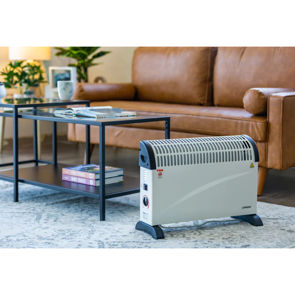 Lenoxx 2000W Convector Heater Small 53x20x39cm Portable Lightweight (White) - Image 2