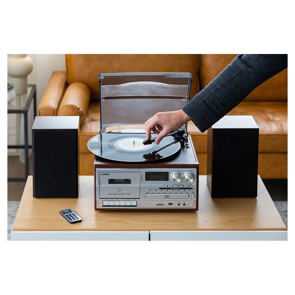 Lenoxx Audio CD/Cassette/Vinyl Streaming Player (Brown) - Image 7