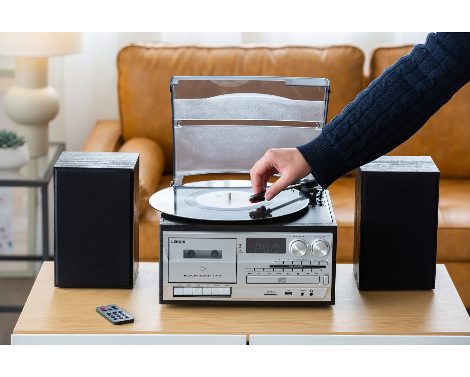 Lenoxx Audio Home Entertainment System CD/Cassette/Vinyl Player (Black) - Image 2