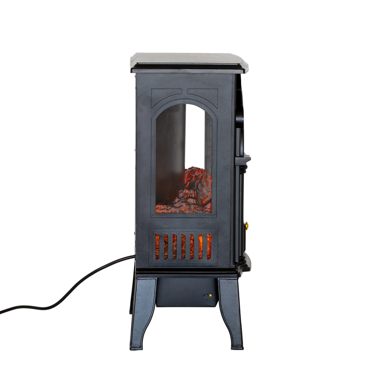 Lenoxx Electric 1000W to 2000W Freestanding Fireplace Heater with Panoramic 3 Sided Glass Design - Image 7