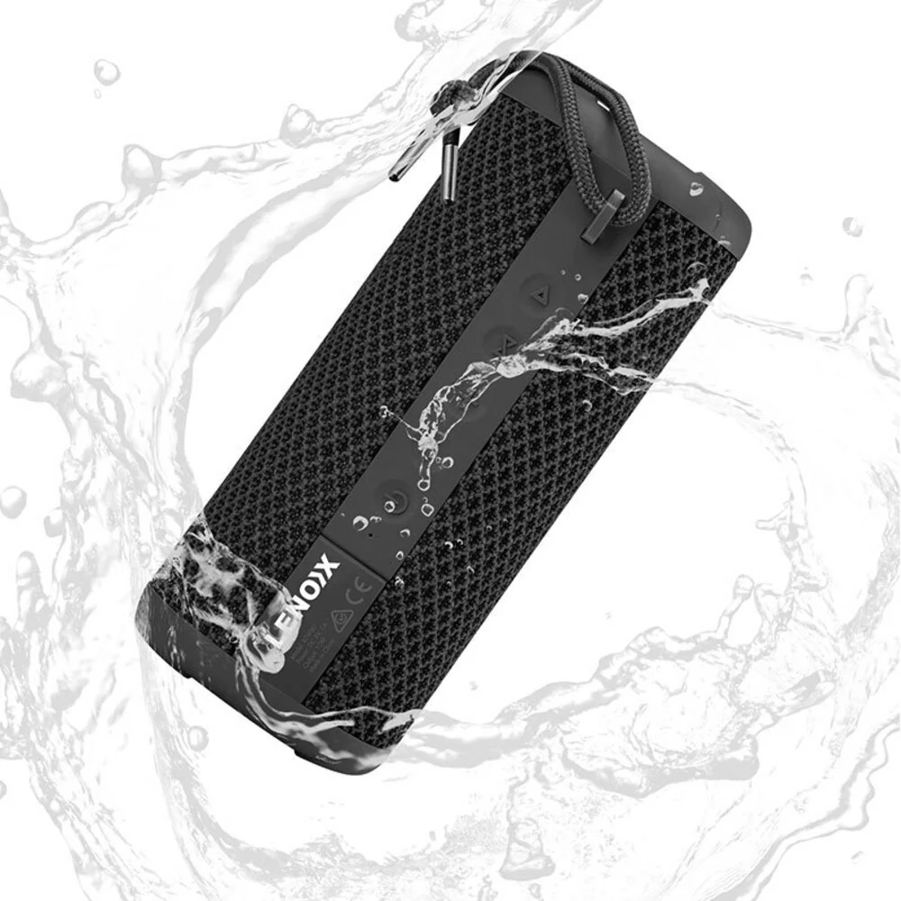 Lenoxx IPX7 Waterproof Portable Wireless Streaming Speaker for Smartphones Black - Image 3