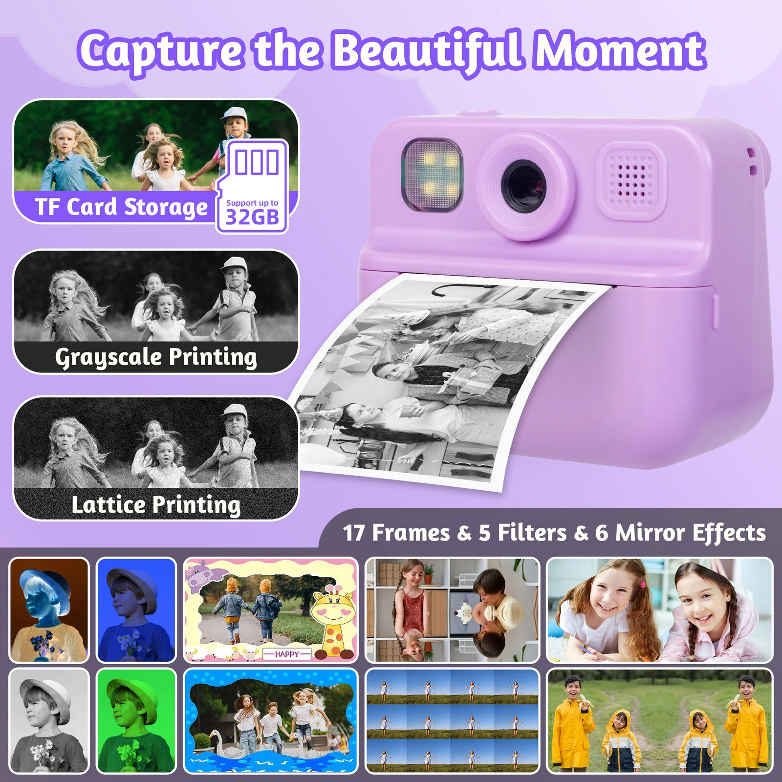 Lenoxx Kids 48MP Instant Print Camera with Dual Lens and 1080P HD Video - Image 5
