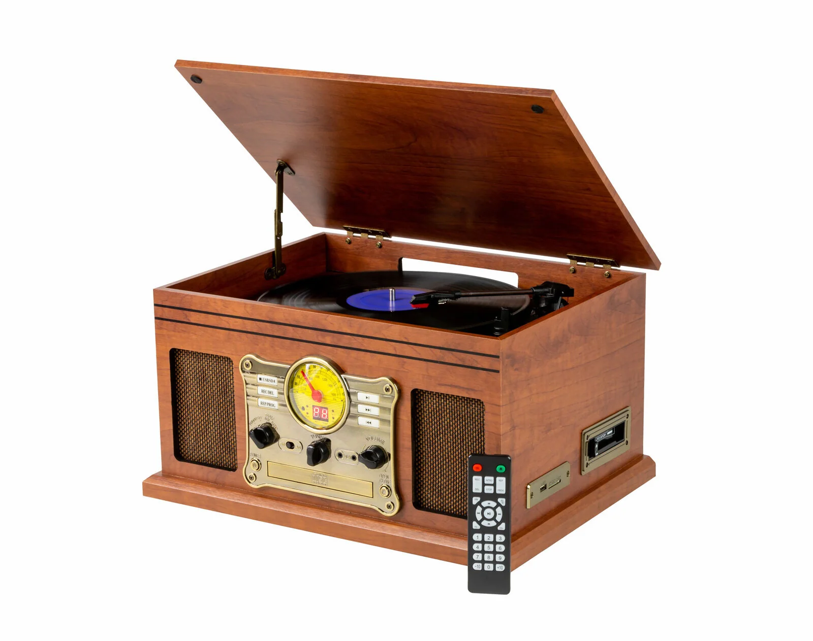 Lenoxx Vinyl, Turntable, Wireless Streaming CD Player in 1 Retro Music Centre - Image 4