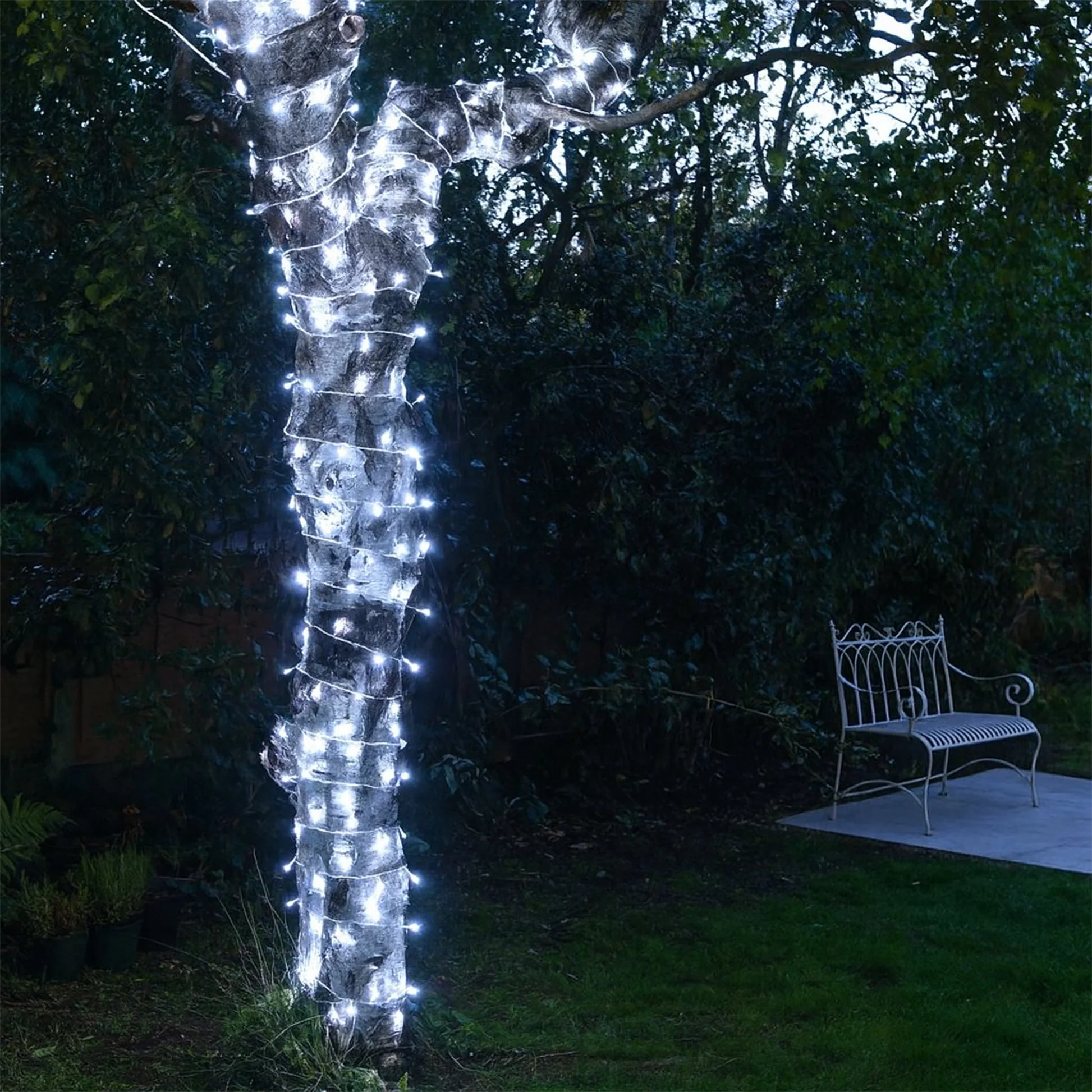 Lexi Lighting 520 LED Connectable Fairy Christmas Lights Chain with Clear Cable - White - Image 2