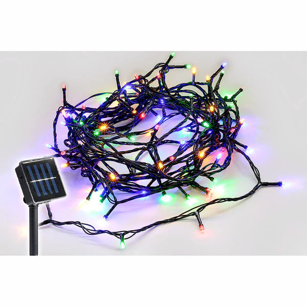 Lexi Lighting Solar 420 LED Fairy Christmas Lights Chain with Dark Green Cable - Multicolour - Image 2