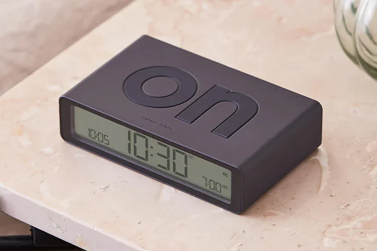 Lexon Flip Classic Reversible Alarm Clock (Grey) - Image 4