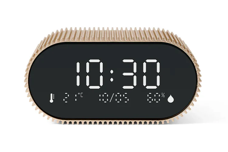 Lexon Ray Clock Lcd Alarm Clock with Temp and Humidity Display (Gold) - Image 2