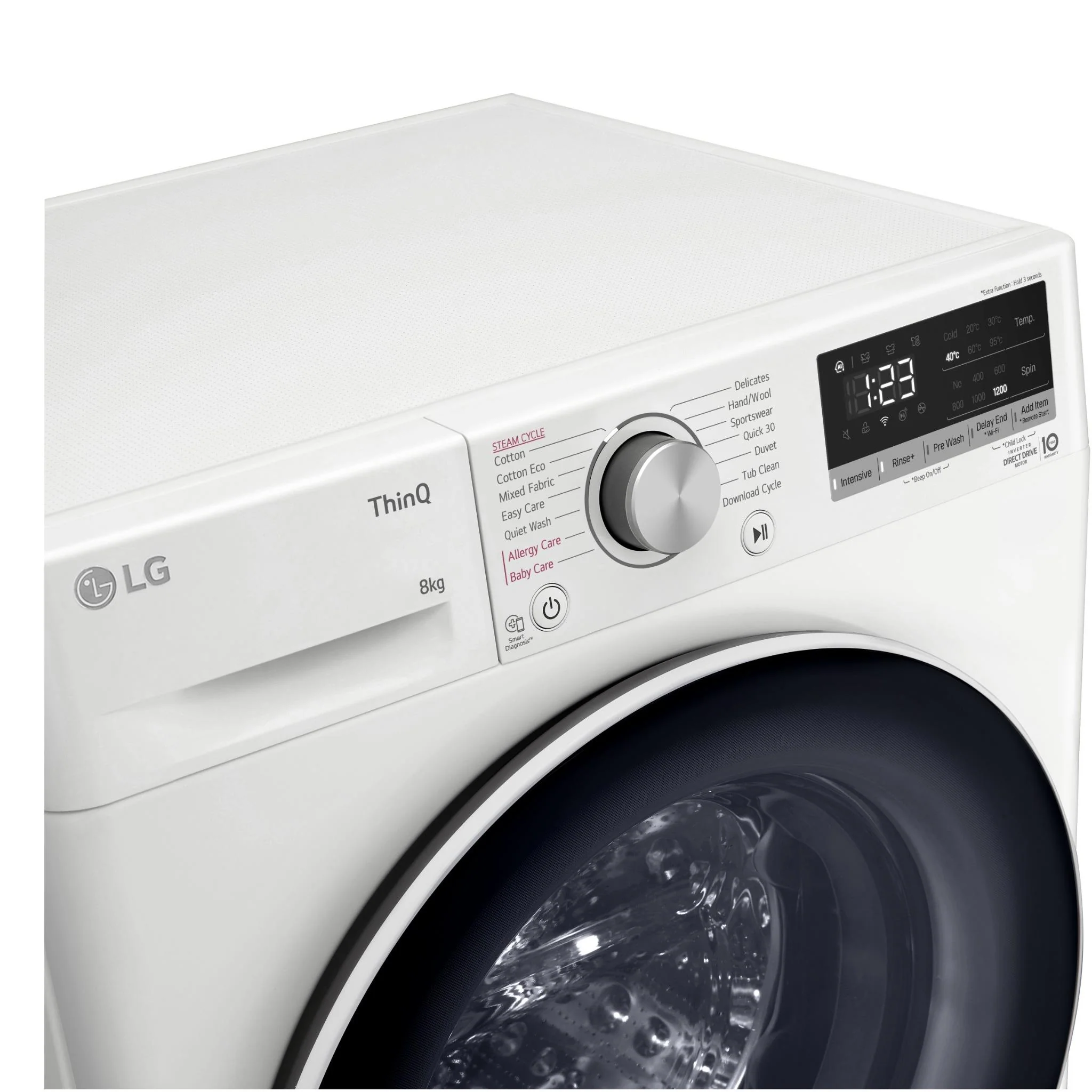 LG WV5-1208W 8kg Slim Series 5 Front Load Washing Machine (White) - Image 3
