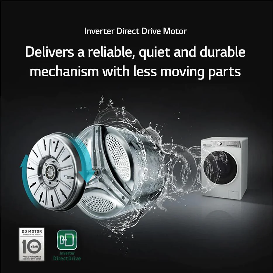 LG WV5-1208W 8kg Slim Series 5 Front Load Washing Machine (White) - Image 8