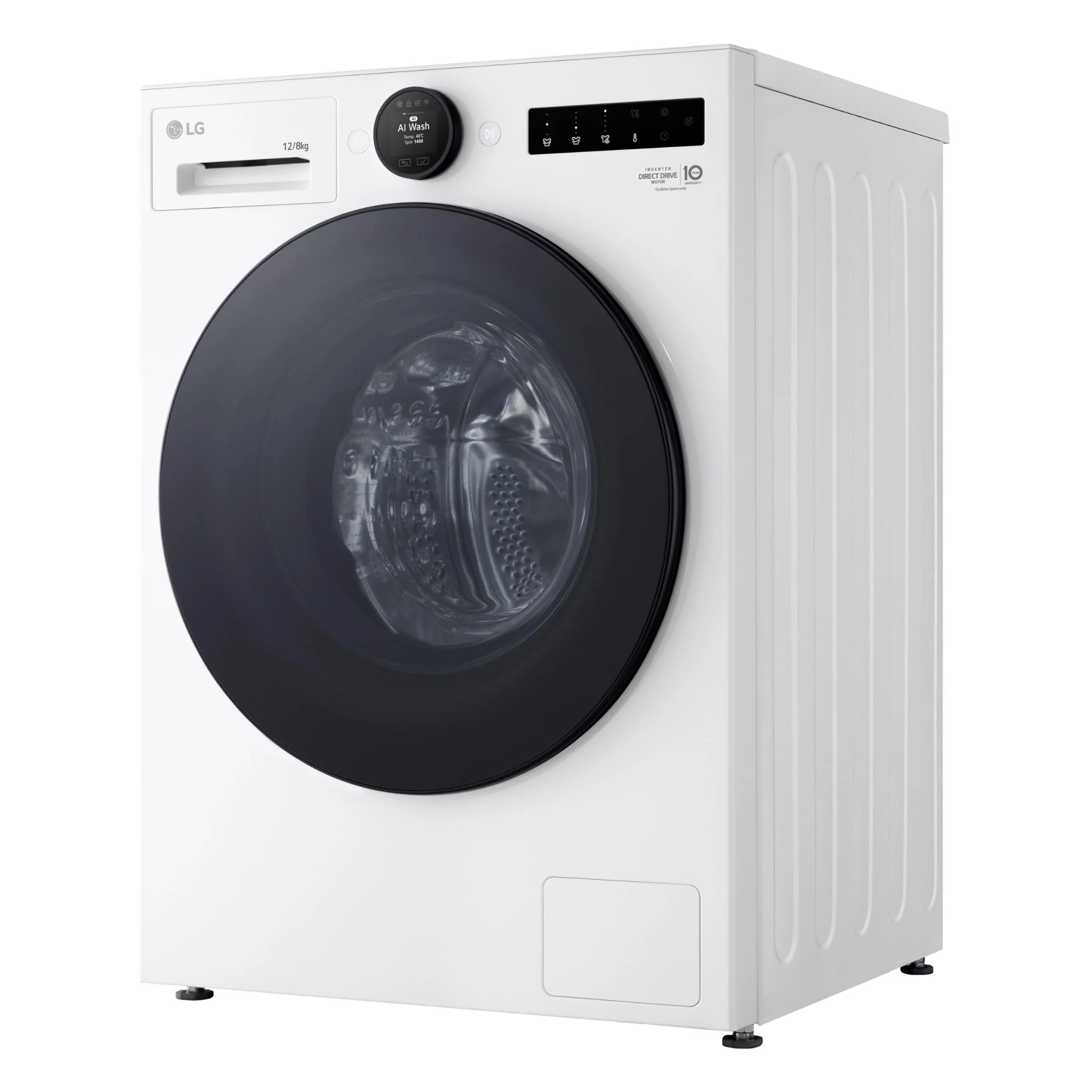 LG WXC10-1412W 12kg/8kg 10 Series AI Front Load Washer Dryer Combo (White) - Image 2