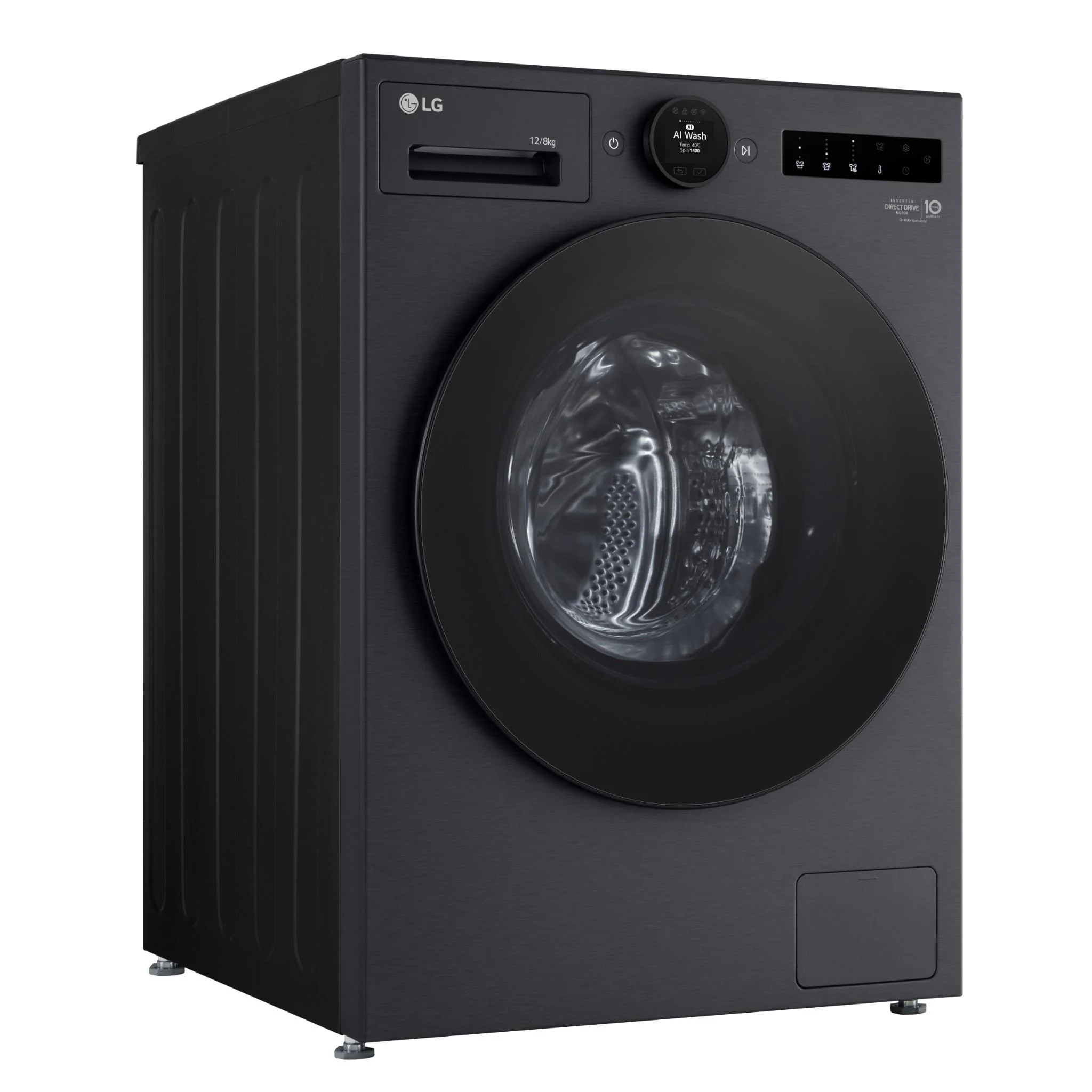 LG WXC101412MB 12kg/8kg 10 Series AI Front Load Washer Dryer Combo (Matte Black) - Image 2
