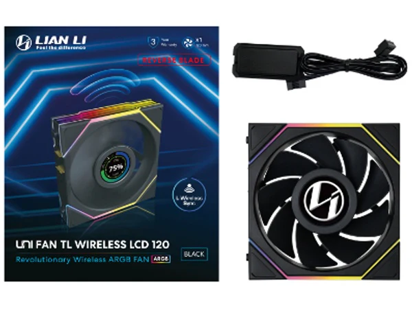 Lian Li 12RTLLCD1W1B Uni Fan TL LCD 120mm Wireless Reverse Blade Fan - Image 3