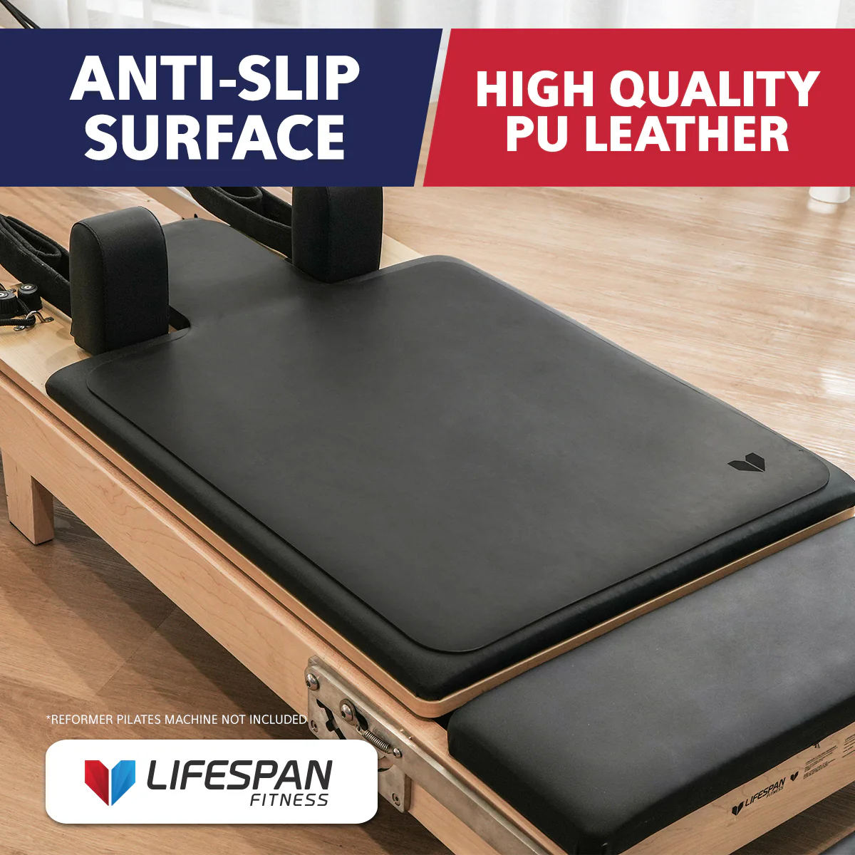 Lifespan Fitness Pilates Reformer Anti Slip Mat - Black - Image 2
