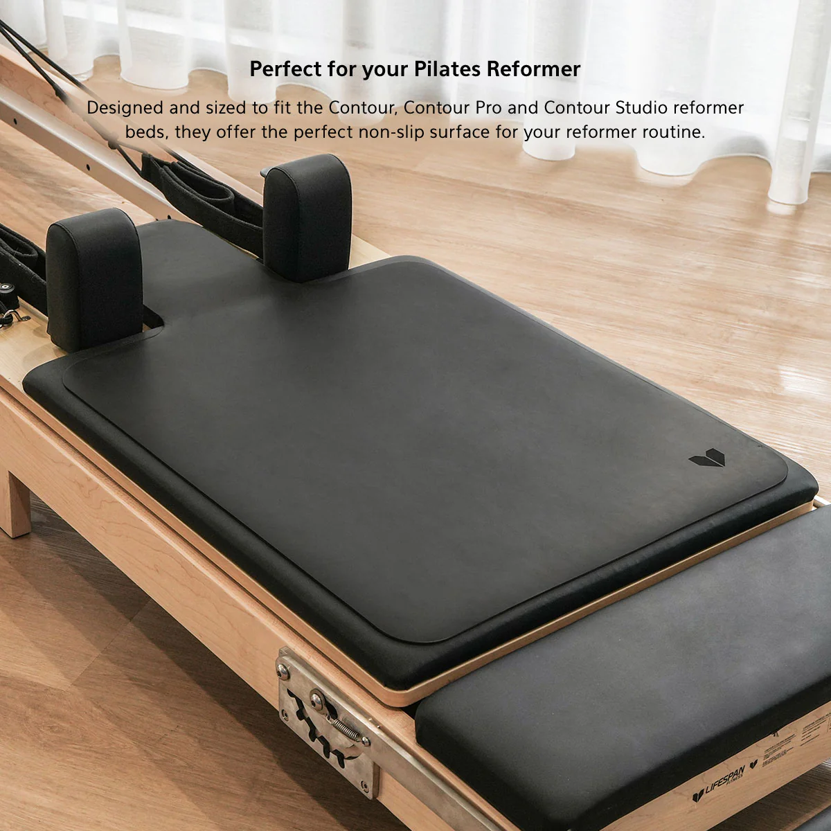 Lifespan Fitness Pilates Reformer Anti Slip Mat - Black - Image 3