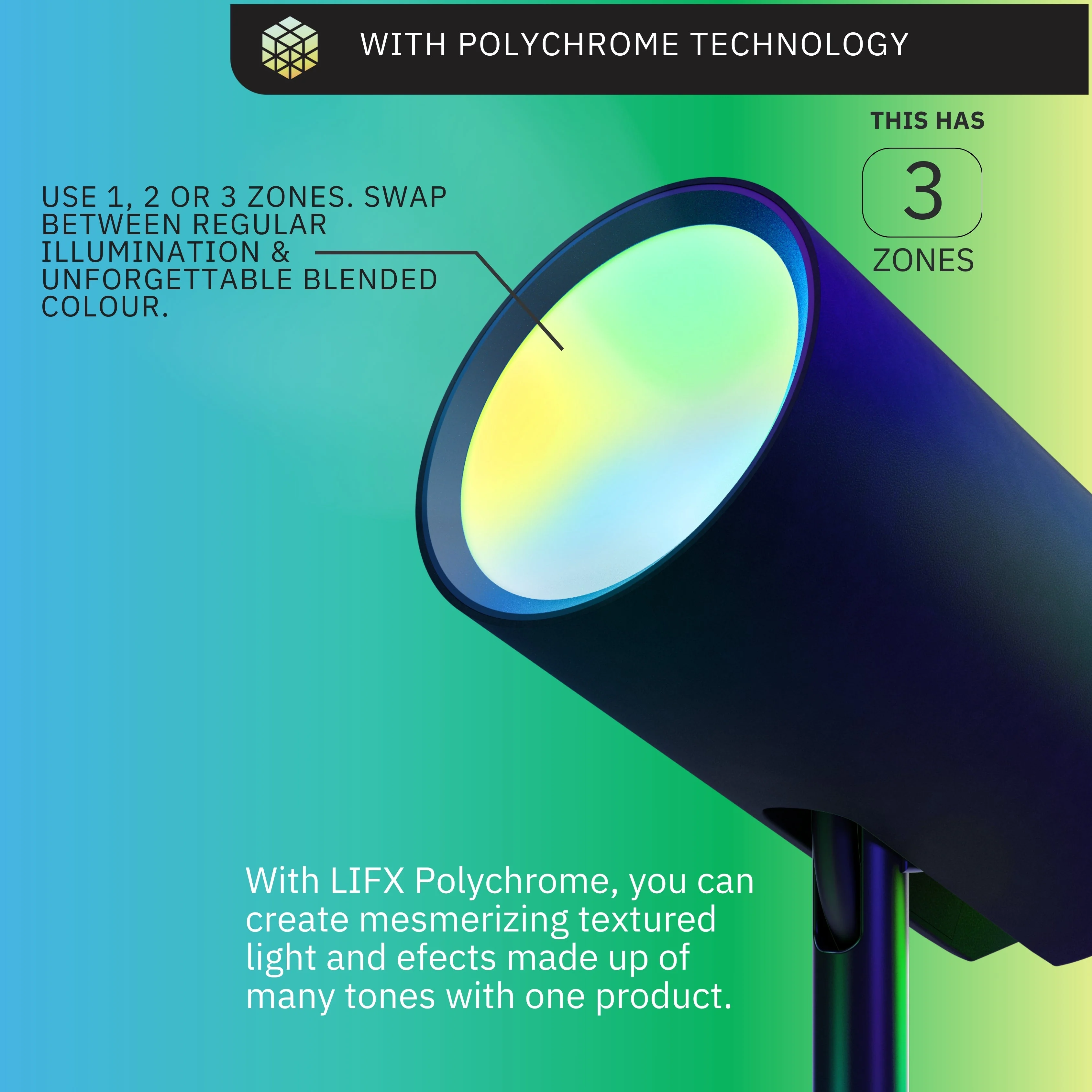 LIFX SuperColour Smart LED Outdoor Spotlight - IP66 (Black) - Image 2