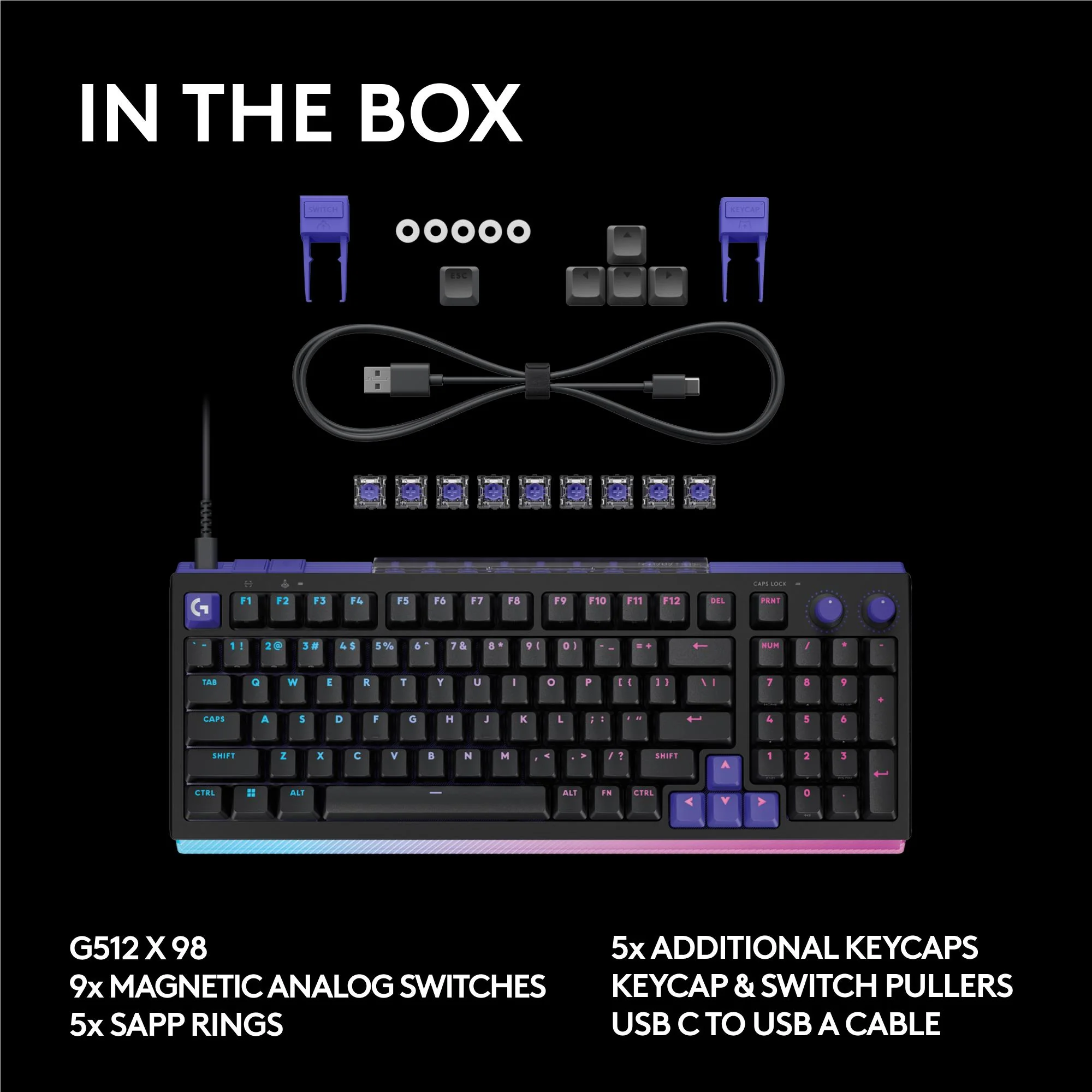Logitech G G512 X 98 Mechanical Gaming Keyboard (Black) - Image 10