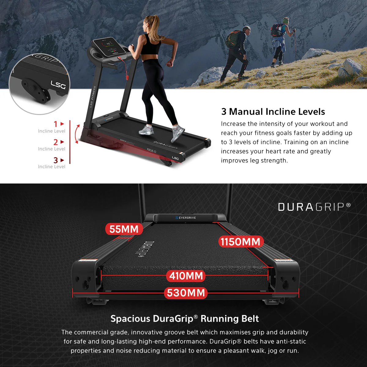 LSG Fitness Focus C1 Treadmill - Image 5