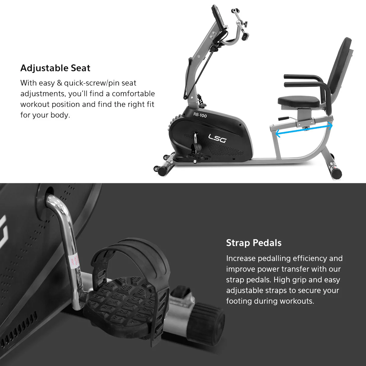 LSG Fitness RB-100 Recumbent Bike - Image 6