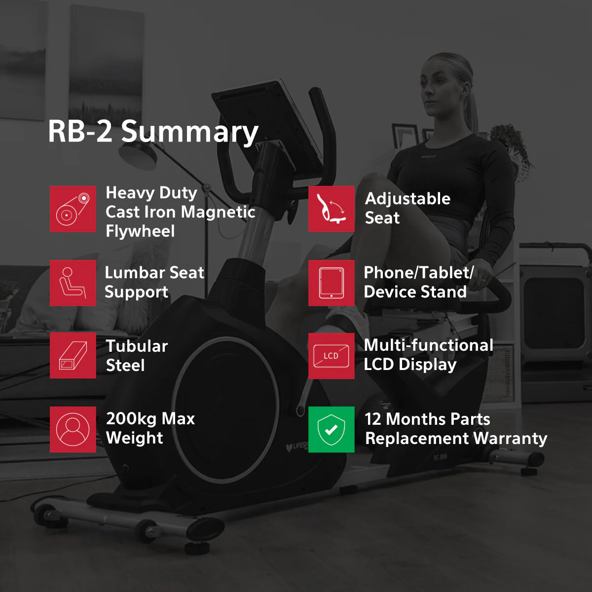 LSG Fitness RB-2 Recumbent bike - Image 3