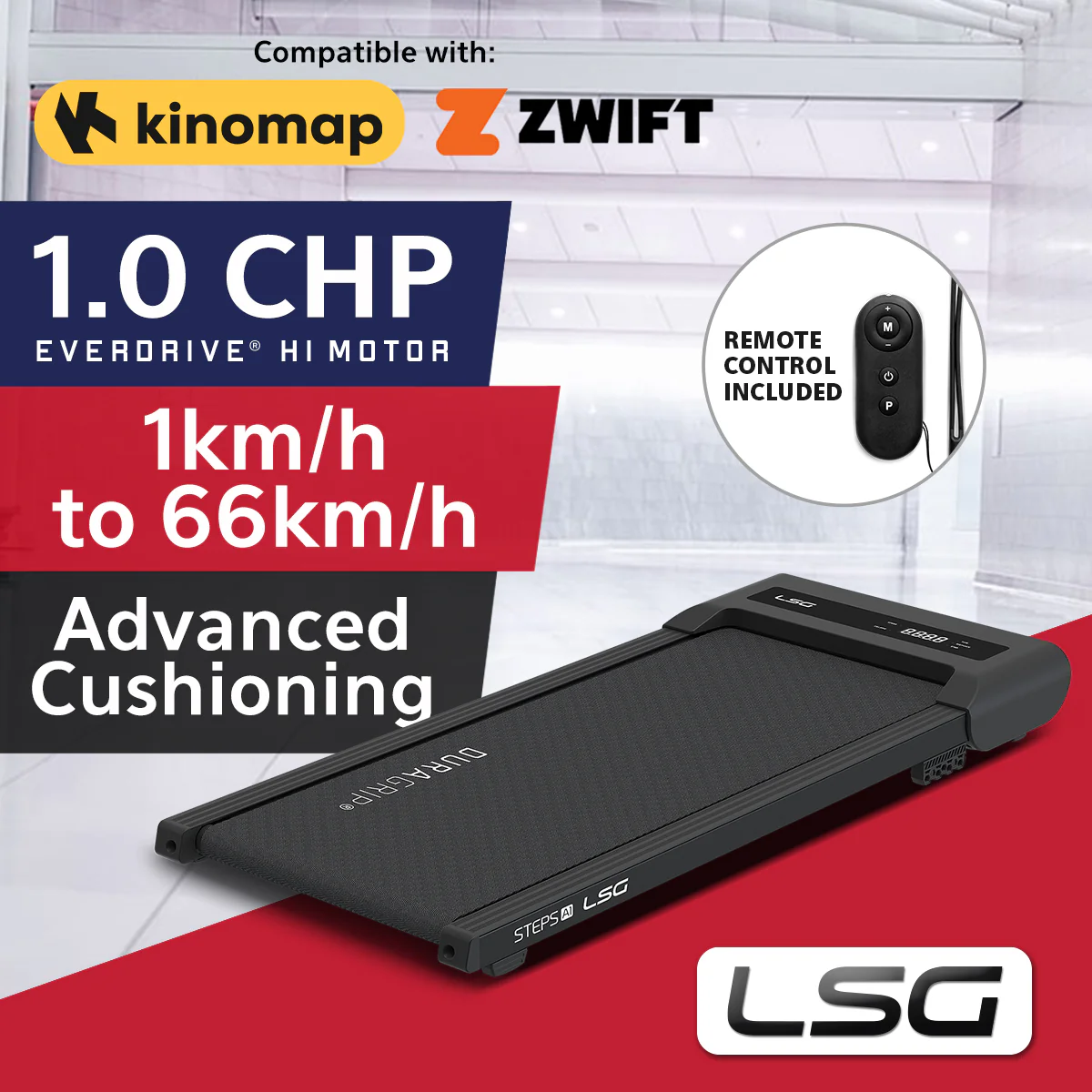 LSG Fitness Steps A1 Walking Pad Under Desk Treadmill - Image 2
