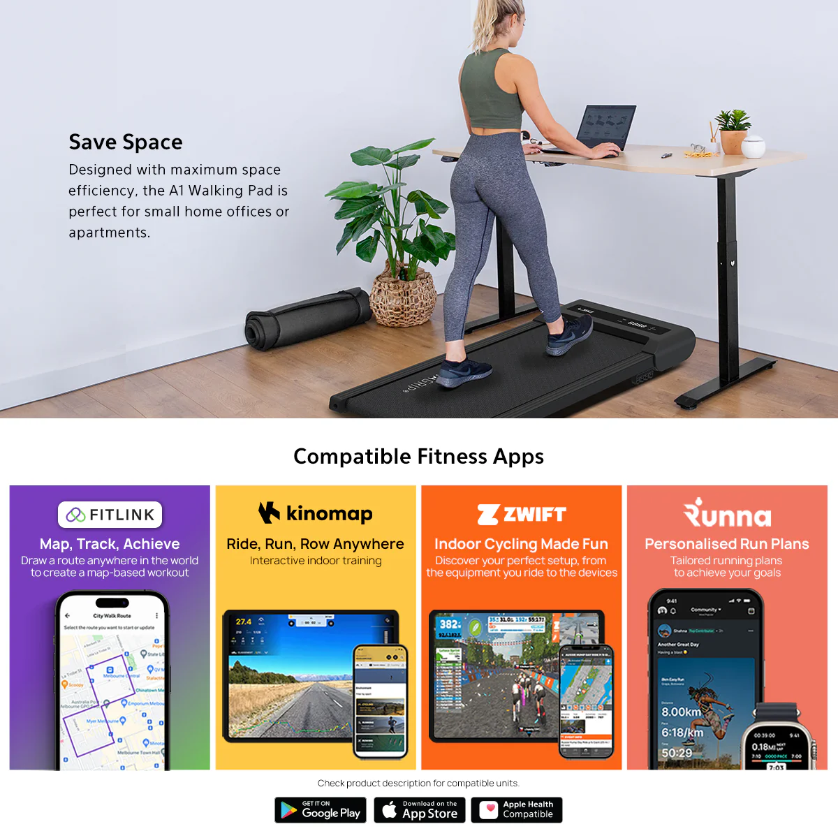 LSG Fitness Steps A1 Walking Pad Under Desk Treadmill - Image 9