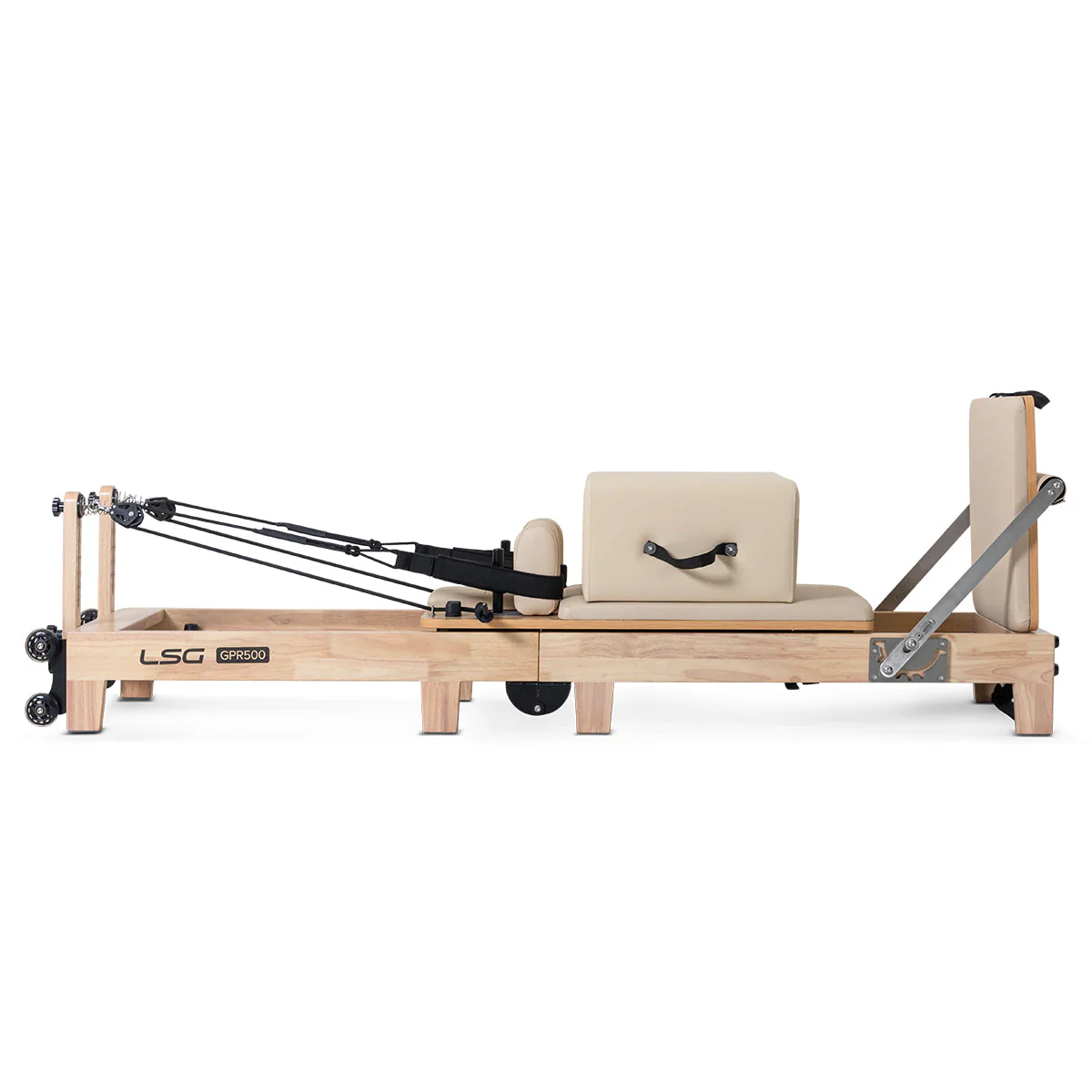 LSG GPR500 Folding Wooden Pilates Reformer Machine (Beige) - Image 4