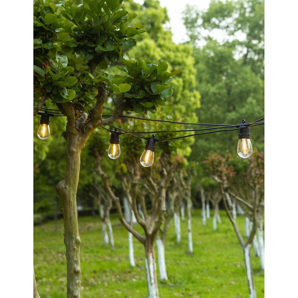 LumiFX 10 Bulb Solar Powered Outdoor Festoon Lights 10m Warm White - Image 10