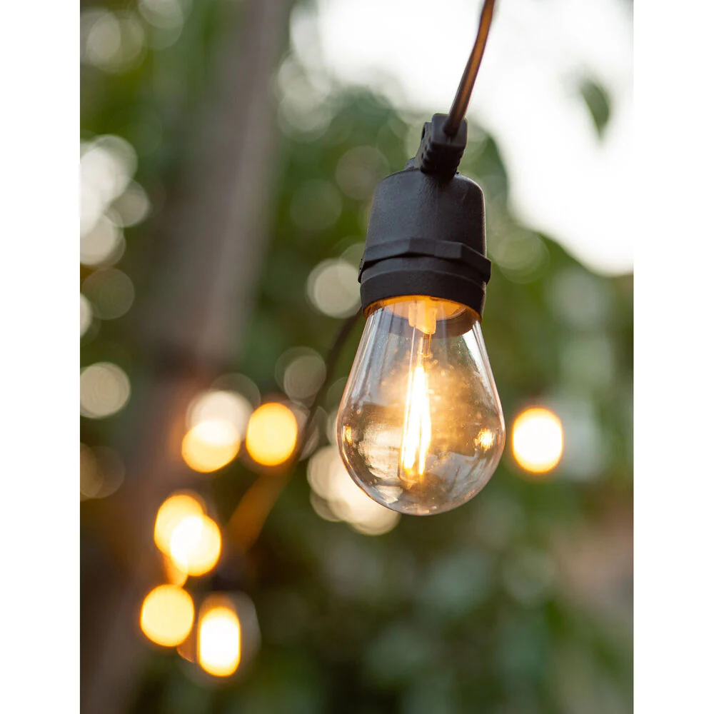LumiFX 10 Bulb Solar Powered Outdoor Festoon Lights 10m Warm White - Image 7