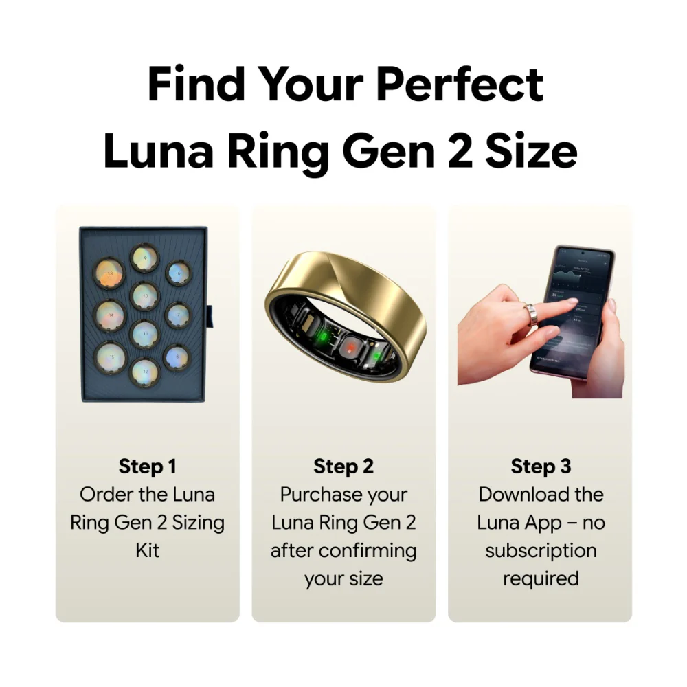 Luna Smart Ring Gen 2 Sizing Kit Accurate Fit One Size For All - Image 8