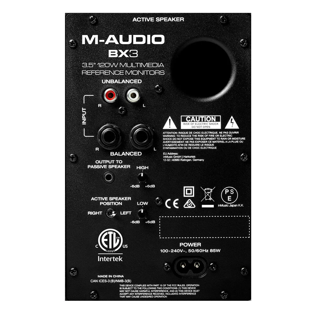 M-Audio BX3 D3 Powered Studio Desktop Speakers Pair (Black) - Image 2