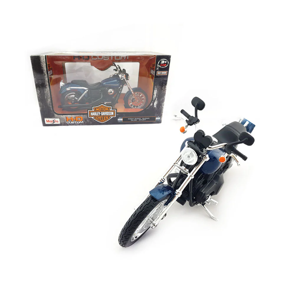 Maisto 1:12 Harley Davidson Dyna Super Glide Sport 2004 - Blue - Image 2