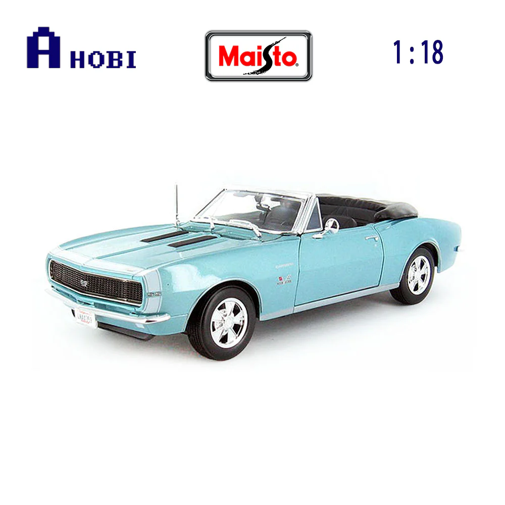Maisto Licensed 1:18 Scale Chevrolet Camaro SS 396 Convertible 1967 Diecast Model Car (Turquoise) - Image 3