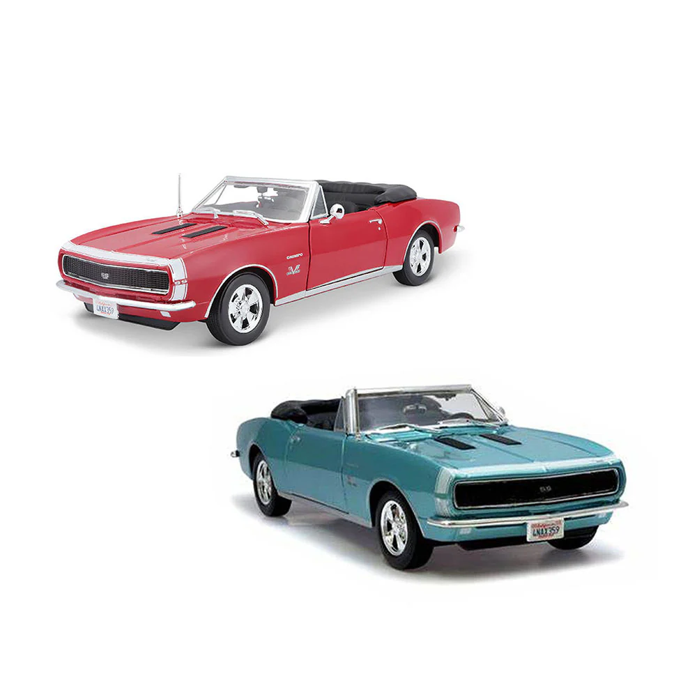 Maisto Licensed 1:18 Scale Chevrolet Camaro SS 396 Convertible 1967 Diecast Model Car (Turquoise) - Image 4