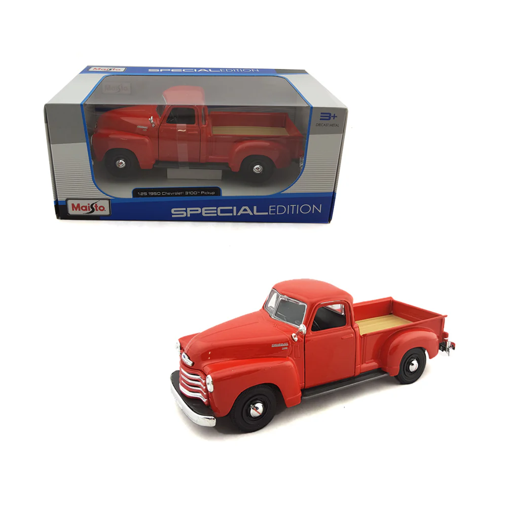 Maisto Licensed 1:24 Scale Chevrolet 3100 PickUp 1950 Diecast Model Car (Red) - Image 2