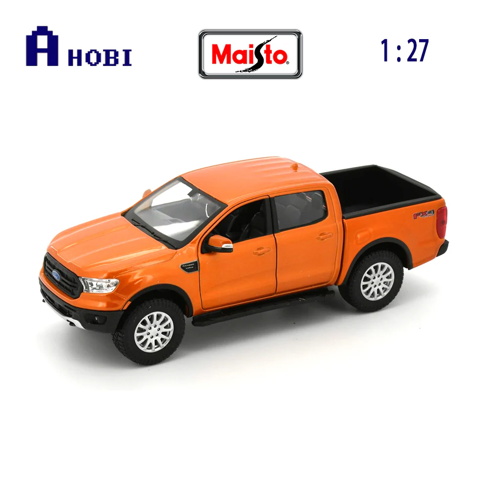 Maisto Licensed 1:27 Scale Ford Ranger 4 Door Cab 2019 Diecast Model Car Orange - Image 3