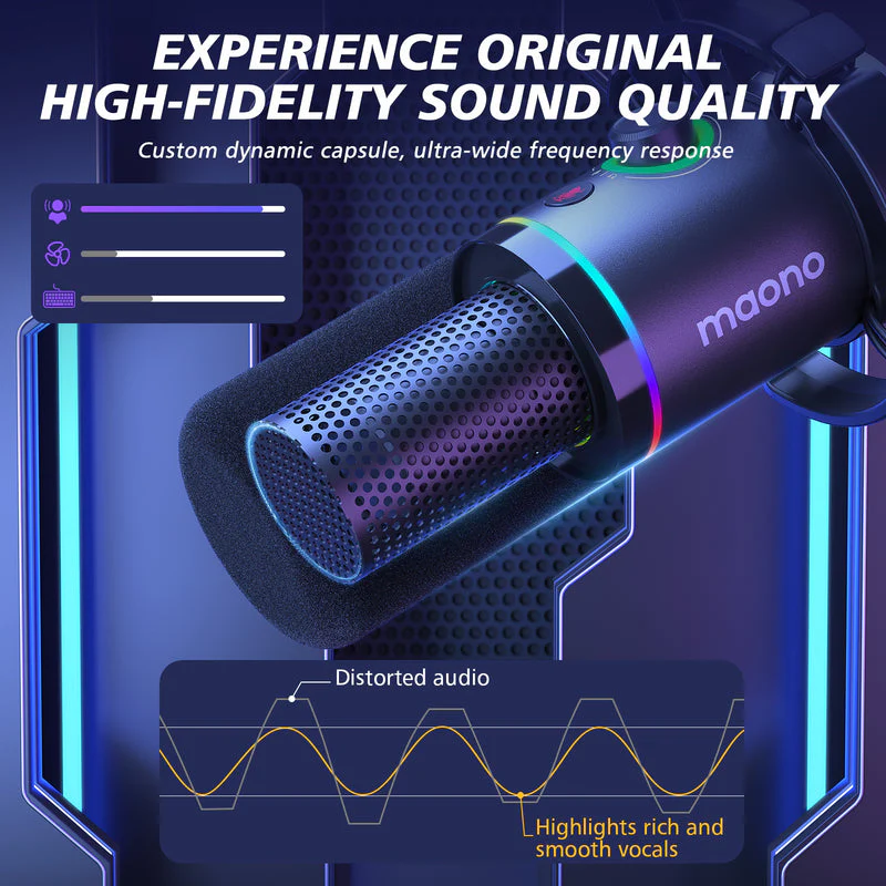 MAONO PD200XS USB/XLR Dynamic Microphone Set with Boom Arm - Image 4
