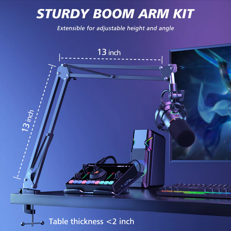 MAONO PD200XS USB/XLR Dynamic Microphone Set with Boom Arm - Image 9
