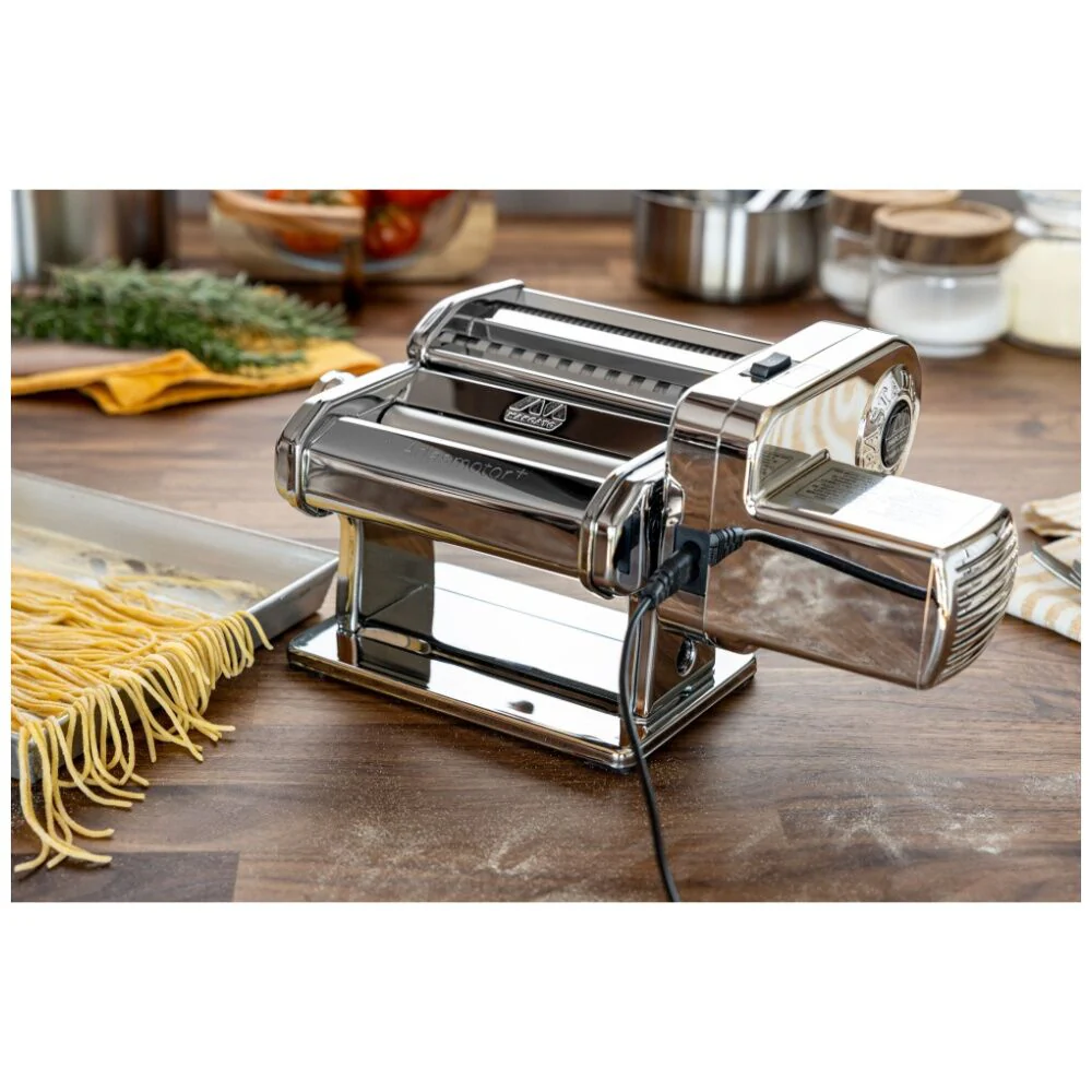 Marcato Atlas Plus Motor Pasta Machine Stainless Steel with 4 Shape Options Silver - Image 2