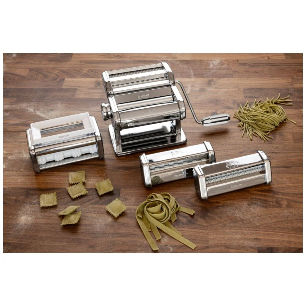 Marcato Atlas Plus Pasta Machine Gift Set with 6 Shape Settings 4pc (Silver) - Image 3